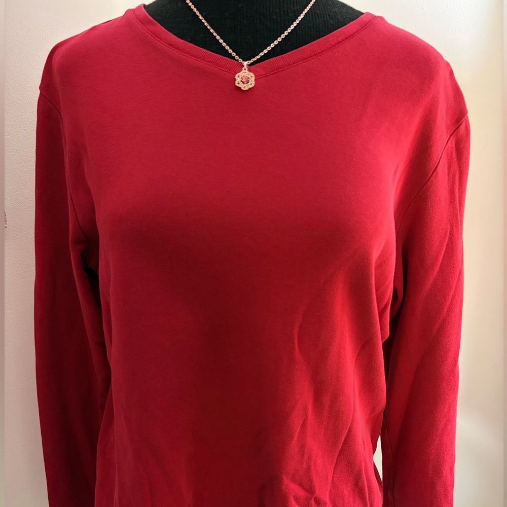 Karen Scott Vibrant Red Long Sleeve Top